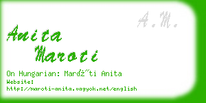 anita maroti business card